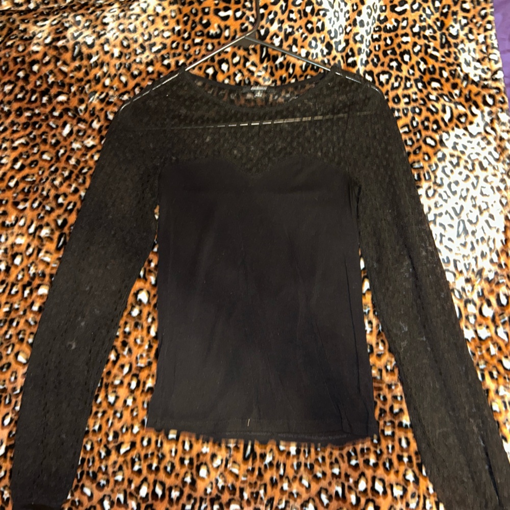 Ambiance Black Mesh Top